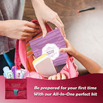 Menstrual Kit All-in-One 10 Pack | Convenience on the Go | Period Kit Pack for Travelling, Tweens & Teenagers or just When You’re Out | Individually Wrapped Feminine Hygiene Product (Pink)