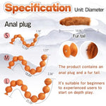 Silicone Anal Beads With Removable Fox Tail Anal Butt Plug For G-Spot Prostate Stimulation Adult Sex Toy With 9 Anal Balls For Cosplay Anal Training For Intermediates Advanced Players Black M