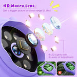 Microscope For Kids - Mini Pocket Handheld Microscope For Toddlers-Stem Educational Science Kit Toys For Christmas Birthday Gifts Toys For 5 6 7 8 9 10 11 12 Year Old Girls?Purple?