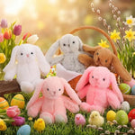 10 Pack Plush Bunny Stuffed Animal Bulk 13.5 Inch Stuffed Rabbit Toys Floppy Ears For Boys Girls Christmas Easter Gift, Birthday Baby Shower Party Favor (Pink, White, Grey, Rose Red, Brown)