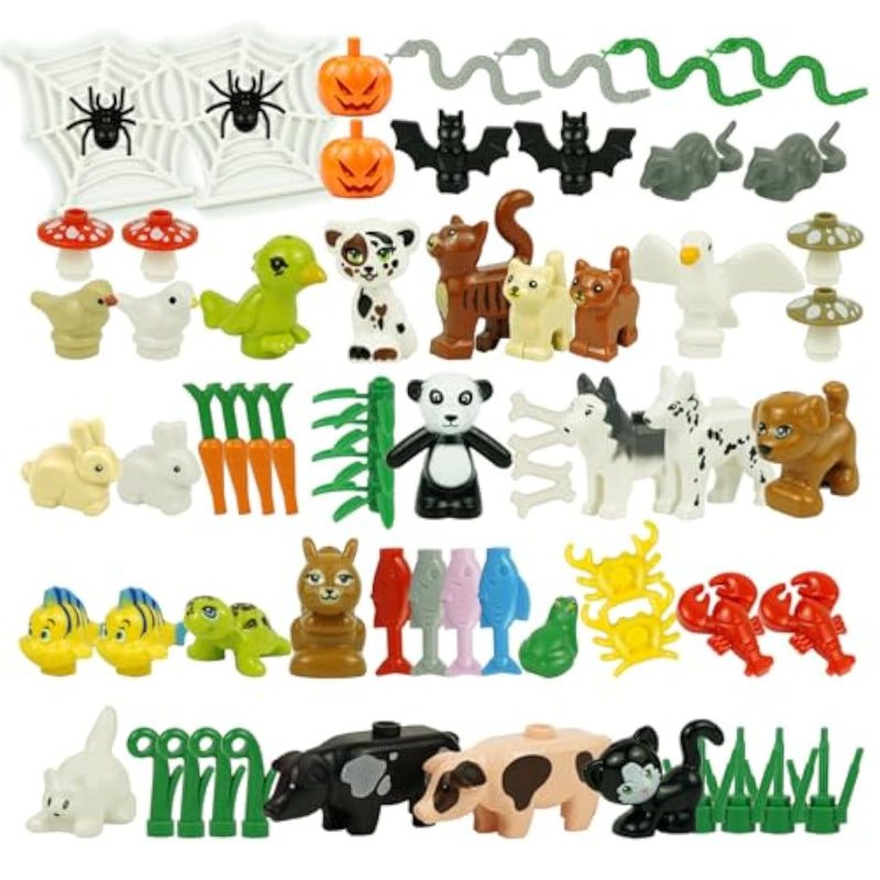 Friends Animals Figures Set, City Building Block Parts And Pieces, Farm Zoo Sea People Pets Animal Accessories Bricks Toy Gift For Kids, Educational Toys Fit With Major Brand