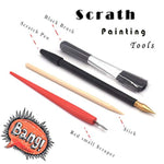 Rainbow Scratch Art Postcards with Mini Envelopes & 4 Tools, Modern Series