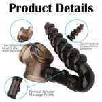 Silicone Cock Ring Butt Plug for Men Prostate Plug Anal Massager Device