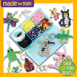 Create Your Own Bead Pets Kit with 600+ Pony Beads, 6 Key Rings & Storage Box