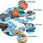 24Pcs Mini Ocean Animal Figurines - Realistic Sea Creatures Toy Figures With Sharks, Whales & Walrus - Under The Sea Life Figure For Party Decoration, Easter Egg Filler & School Project