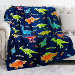 Glow in the Dark Dinosaur Blanket for Kids, Soft 50 x 60 Inch Throw Blanket