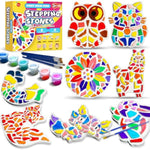 8 Pcs Rainbow Stepping Stone Painting Kit for Kids Ages 4-12