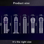 Transparent New Threaded Mace Condom Male Condom Adult Lock Fine Ring Extended Sleeve Crystal Sleeve (Medium)