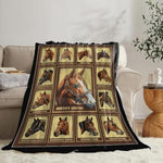 Racing Horses Throw Blanket Horse Gifts For Girls Boys Women Men Kids Adults Soft Flannel Fleece Blanket For Couch Sofa ?Bed Home Decor 40"X50"