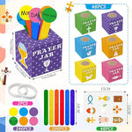 48 Set Prayer Box Craft Kits for Sunday School Kids with Wooden Sticks