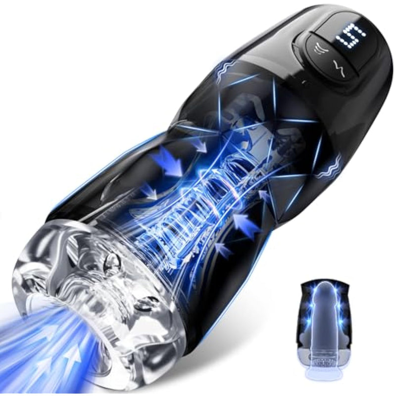 Male Masturbator Penis Pump - Male Sex Toys For Men With Strong Vacuum Pump & 5 Sucking 9 Vibrating Modes, Lcd Display Adult Toys Pocket Pussy For Men App Control 3D Sleeve Pumps & Enlargers