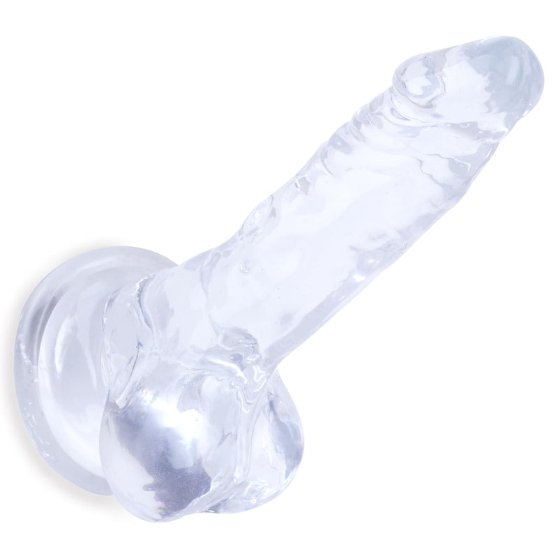 5 Inches Small Realistic Dildo Anal Plug With Powerful Strong Suction Cup, Sex Toys Butt Plug Play For Women/Lesbian, Men/Gay, Couple (Transparent)