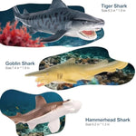 10Pcs 5-8" Shark Toys For Toddlers, Large Sea Ocean Animals Bath Toys For Kids, Shark Figurines Cake Toppers Birthday Party Favors & Gifts For Kids