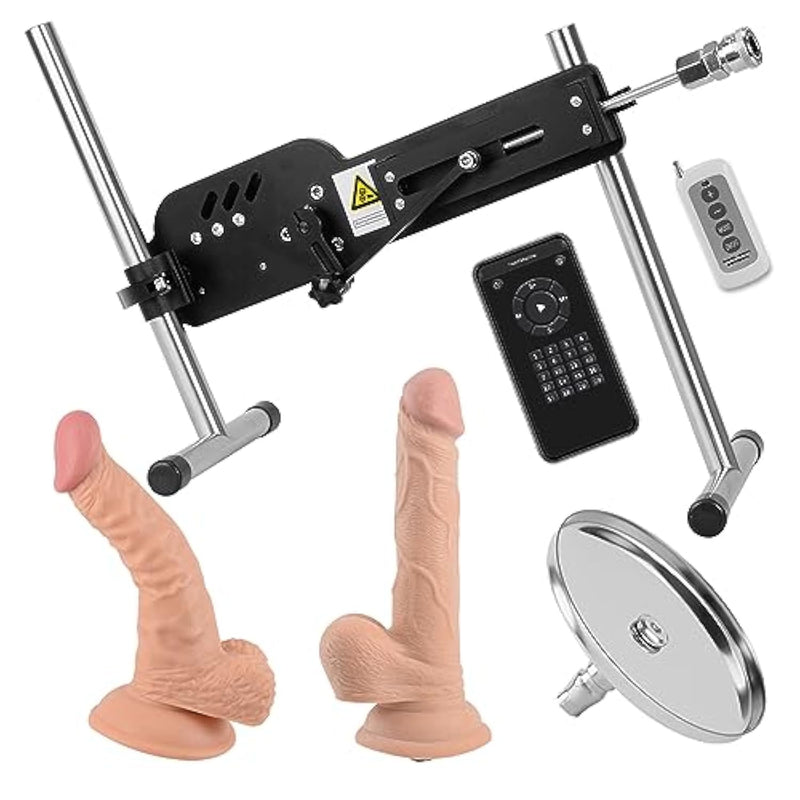 Thrusting Sex Machine, App/Remote Control Automatic Dildo Love Machine For Women And Men, Adjustable Adult Sex Toys With Attachments (4 Piece Set)