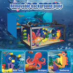 8 In 1 Fish Tank Building Sets, Marine Aquarium Building Toy With Led Light Animal Miniature Landscape Including Octopus Crab, Christmas Birthday Gifts For Adults Boys Girls Kids Ages 6 8 10 12+
