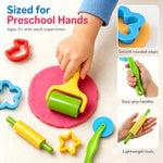 Dough Tools Set for Kids Ages 2-4, 25pc Play Accessories with Molds Cutters
