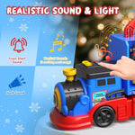 Toys For 3 4 5 6 Year Old Boys For Kids Girl Boy Toys,2-In-1 Toddler Toy Trucks Christmas Train Set With Light & Sounds Include 1 Transport Toy Trucks,6 Magnetic Trains