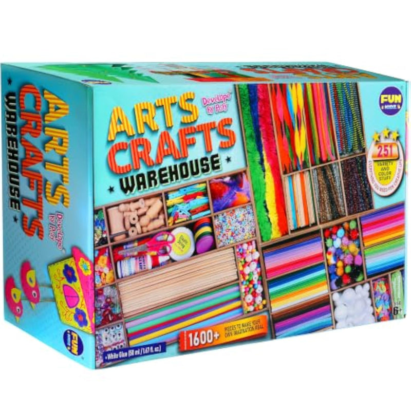 1600+ Pcs Jumbo Arts & Crafts Supplies Kit for Kids, 3-Layer Storage Chest