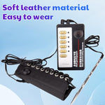 Male Bondage Leather Cock Ring Strap Adjustable Penis Ring Metal Horse Eye Rod Urethral Plug Shock Set