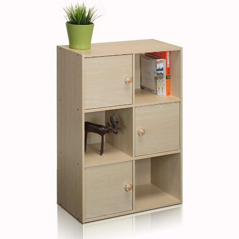 Pasir 3 Tier Shelf With 3 Door/Round Handle, Steam Beech