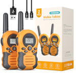 Rechargeable Walkie Talkies For Kids Walkie Talkies Long Range For Boy & Girl Age 3 To 12 Year Old Birthday Toys - 2 Pack