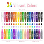 36 Pack Tempera Paint Sticks for Kids, Quick Drying, 36 Vibrant Colors