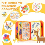 Jollybaby Montessori Activity Busy Book for Toddlers, Preschool Educational Learning Busy Board for 3 Year Old, Felt Quiet Book Birthday Gift - Farm