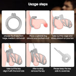 Chastity Cock Cage Device For Men - Zinc Alloy Hidden Lock Chastity Cage With 3 Active Rings & Keys Adult Sex Toys Male Penis Exercise And Abstinence (Silvery)
