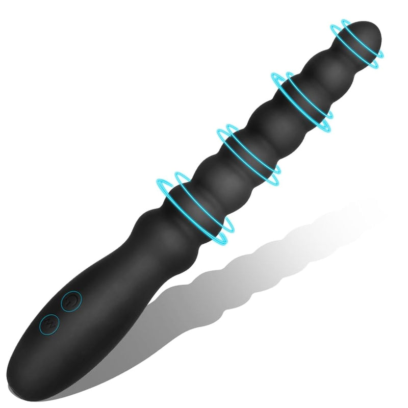 Vibrating Anal Beads Butt Plug Adult Sex Toys For Men Women Couples, Rechargeable Anal Plug Vibrator Waterproof G-Spot Stimulator Male Prostate Massager, Graduated Silicone Anal Dildo For Beginners