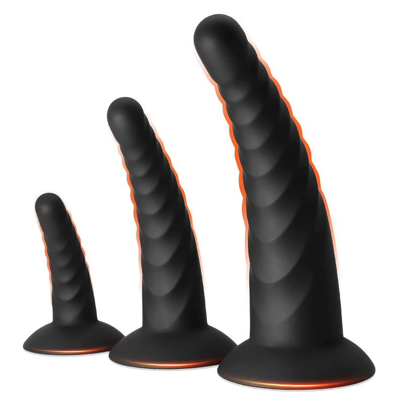 Anal Plug Pack Of 3 Anal Toys, Silicone Adult Sex Anal Trainer Butt Plug For Beginners Advanced Players Anal Training Sets With Flared Suction Base Prostate Massager For Men, Women & Couple