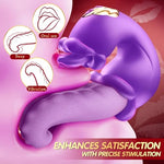 Rose Sex Toys Vibrator for Women, 10 Licking Realistic Tongue, Mauve