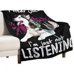 Husky Dog Blanket - Funny Throw Blanket For Kids & Adults, Soft Warm Cozy Fleece, 40"X50"