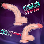 9.65-Inch Realistic Dildo with Movable Foreskin and Detachable Suction Cup