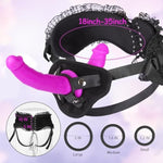 Strap On Dildo Women Sex Toys - Double Dildo Long Anal Strapon Dildos With Harness Double Sided Dildos Lesbian Sex Toys For Couple, Fantasy Silicone G-Spot Stimulator Sexual Pleasure Tools For Women