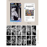 24 Pcs Rainbow Scratch Art Bookmarks, Animal Foil Engraving Craft Kit