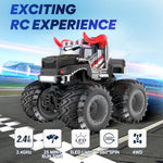 Remote Control Monster Car, 2.4Ghz Rc Bull Monster Truck Toys For 3 4 5 6 7 8 Years Old Boys Kid, All Terrain Rc Truck Off Road With Spray, Light, Rechargeable Battery, Christmas Birthday Gift