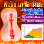 Automatic Male Masturbator Self Continuous Heating Channel 6 Vibration Modes Hands Free Electric Pocket Pussy Male Stroker With 3D Realistic Textured For Penis Stimulation 1.8Lb Adult Sex Toy