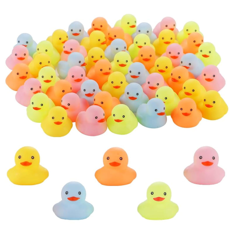 50 Pcs Multicolor Mini Rubber Ducks Baby Bath Toy ,Children Squeak And Floa