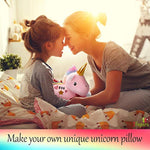 Make Your Own Unicorn Pillow Kit Arts And Crafts For Girls (No Sew), Diy Unicorn Craft Girl Ages 3 4 5 6 7 8 9 10 Years Old, Gifts For Kids, Birthday Present, Best Christmas Toy, Kids Project.