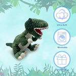Store Handcrafted Plush Big Green T-Rex Stuffed Dinosaur With 6 Baby Dinosaurs Inside For Kids And Dinosaur Lovers - 19.6 Inches