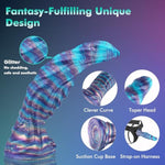 10.4" Fantasy Silicone G-Spot Big Dildo, Huge Anal Dildo With Suction Cup, Beginner Colorful Knot Dildos For Couple Adult Sex Toy