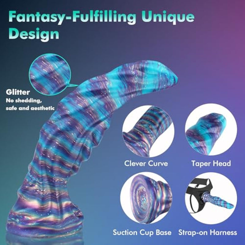 10.4" Fantasy Silicone G-Spot Big Dildo, Huge Anal Dildo With Suction Cup, Beginner Colorful Knot Dildos For Couple Adult Sex Toy