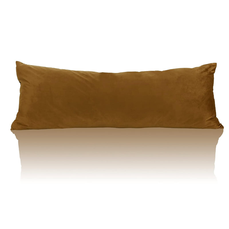 Luxury Bed Body Pillowcase, Gold Brown Velvet Retro Decor For Living Room Couc