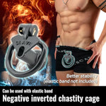 Lightweight Breathable Chastity Devices Set With 4 Penisrings Inverted Sissy Cock Cage Sm Adult Sex Toys Chastity Lock (Black,Small)