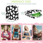 Portable Period Bag for Teen Pads, Napkins, Small Tampons - Sanitary Storage Bag, First Period Gifts for Teen Girls (Hearts)