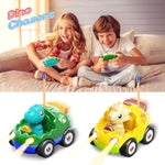 2 Pack Dinosaur Remote Control Cars For Toddlers 2 3 4 5 Years Old - Birthday Gift Ideas For Boys Ages 2-5, Kids Dino Toys Rc Vehicle With Lights And Music For Family Fun(Yellow Green)