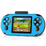 16 Bit Handheld Game For Kids Adults, 3.0'' Large Screen Preloaded 230 Hd Classic Retro Video Games With Usb Rechargeable Battery & 3 Game Cartridges For Birthday Gift For Kids 4-12 (Blue)