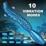 Vibrating Tentacle Monster Dildo Fantasy Sex Toy For Women, Silicone Octopus Tentacle G-Spot Clitoral Vibrator Dildo With 10 Modes, 10 Inch Realistic Slim Electric Prostate Dildos Anal Plug Female Toy