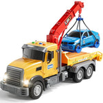 Kids Toys For 3 4 5 6 7 Years Old Boys, Tow Truck Toy,Friction Powered Transport Truck Crane Vehicle Toy With Lights And Sounds,Birthday Gifts For Boys Girls