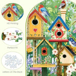 500 Piece Colorful Birdhouses and Vibrant Birds Jigsaw Puzzle for Family Game Night